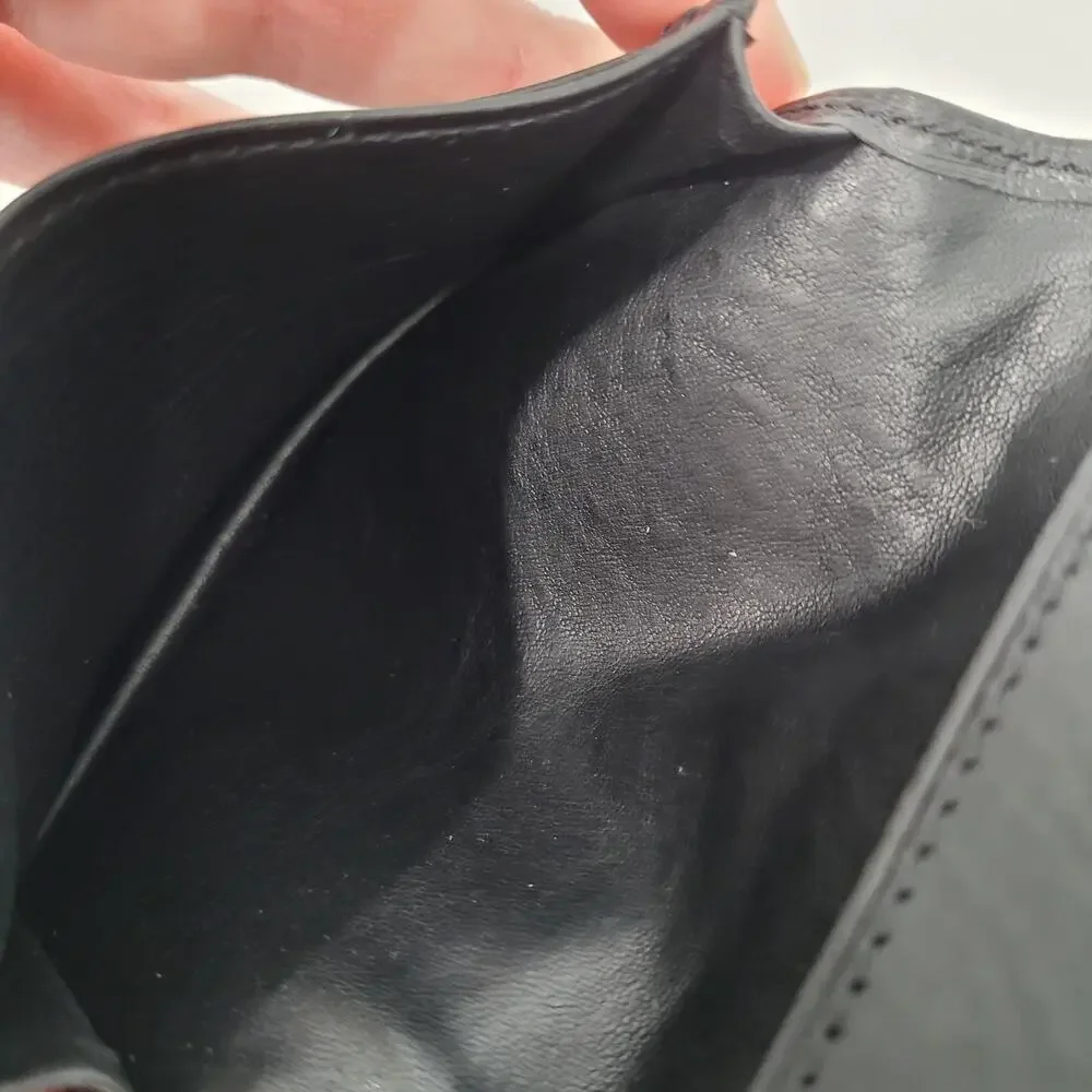 Cocomeister Designer Card Wallet Black Bifold Leather Folding Small Mini Quality